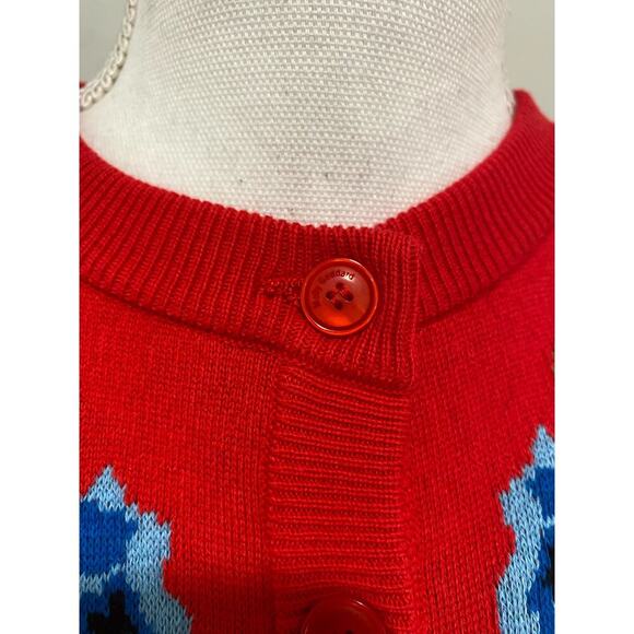 Molly Goddard Sonia Jacquard-Knit Cotton Cardigan in Red - Picture 10 of 15